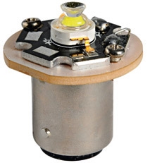 Demir fenerleri için led ampul. BA15D, paralel pimli. Demir fenerlerindeki 10 Watt ampul ile deitirilebilir. 12/24V. 0,14A.