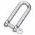 Long dee shackle, AISI 316 stainless steel.