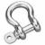 Bow shackle, AISI 316 stainless steel.