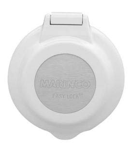 Marinco 220V yuvarlak priz. UV nlarna mukavim cam takviyeli plastik gövde. Kolayca açlp kapanan watertght kapak.