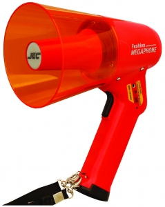 Megafon, akustik menzilli 300-900 m. Arl: 700g. Ø 130x250 mm.
8 adet AA pil ile çalr.