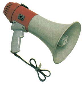 Megafon, sirenli. Akustik menzili 320 metre. Pilsiz ağırlığı 1.7 kg, 200x350 mm. Megafon, sirenli. Akustik menzili 320 metre. Pilsiz ağırlığı 1.7 kg, 200x350 mm.