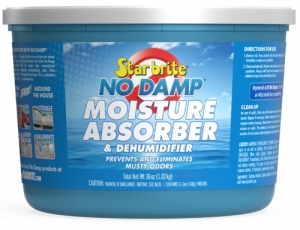 Nem alc, 1 kg. 

Star Brite No Damp Nem Alc, teknelerde ve karavanlarda küflü kokulara, lekelere veya korozyona yol açan ar nemi kontrol etmeye yardmc olmann zahmetsiz yoludur. Özel kristaller havadaki nemi otomatik olarak giderir ve güvenli bir ekilde kullanl kabna brakr. 
Kabinler, makine daireleri, tuvaletler, dolaplar ve dier kapal alanlar için idealdir.