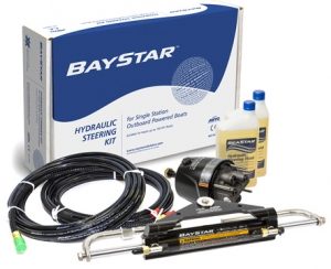 Baystar Hidrolik dümen sistemi. BayStar, 150 HP’e kadar dtan takma motorlar içindir. Sadece tek istasyon ve tek motor ile kullanlr. BayStar yüksek hz ve yüksek performans tipi tekneler için tasarlanmamtr.
	 

	• Düük sürtünmeli hidrolik dümen sistemi

	• 5 Dümen turu

	• Kompakt dizaynl dengeli silindiri çou havuzlua uyar ve tam motor hareketi salar

	• Sadece Ø 76 mm montaj delii gerektiren kompakt dümen kutusu

	• Dümen kutusu, silindir, hidrolik sv, fittingler ve kesilebilir hidrolik hortum setinden oluan komple kit

	• Hzl, kolay montaj

	• ABYC ve NMMA standartlarna uygun. CE Onayl.