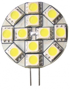 Led Ampul. G4 Tip. 10-30V DC/2.5W. 12 x 0.2 Watt scak beyaz ledli. Hüzme açs 120º. Ø 31 mm, ine ayak boyu 11 mm.