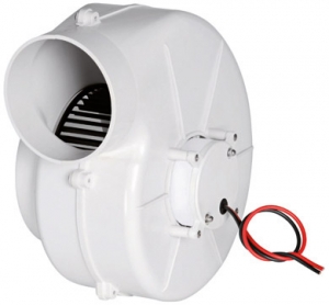 Profesyonel blower. Esnek montajl. IP44 suya mukavim motoru ISO8846 standardna uyumludur. Sürekli çalmaya uygun. Beyaz ABS gövdeli.