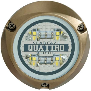 SeaBlaze Quattro Beyaz-Mavi ledli sualt lambas, 2.000 lümenden daha fazla, çok modlu çk ve marin snf bronz gövde içeriyor. SeaBlaze Quattro, su alt aydnlatmasnda yüksek performansl deer için yeni bir standarttr.

	
		2000 lümen (Beyaz)
	
		Anahtara ardarda basmayla dim özellii mevcut
	
		Ø 97 mm, h 19 mm
	
		10V DC - 30V DC aras çalma voltaj
	
		12V DC´de 2.1 A, 24V DC´de 1.1 A tüketim
