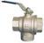 Ball valve, 3 way, chromed brass. "L" flow.